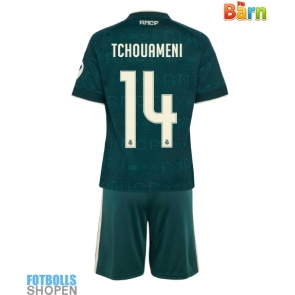 Billiga Real Madrid Aurelien Tchouameni #14 Bortatröja Barn 2026-27 Kortärmad (+ Korta byxor)